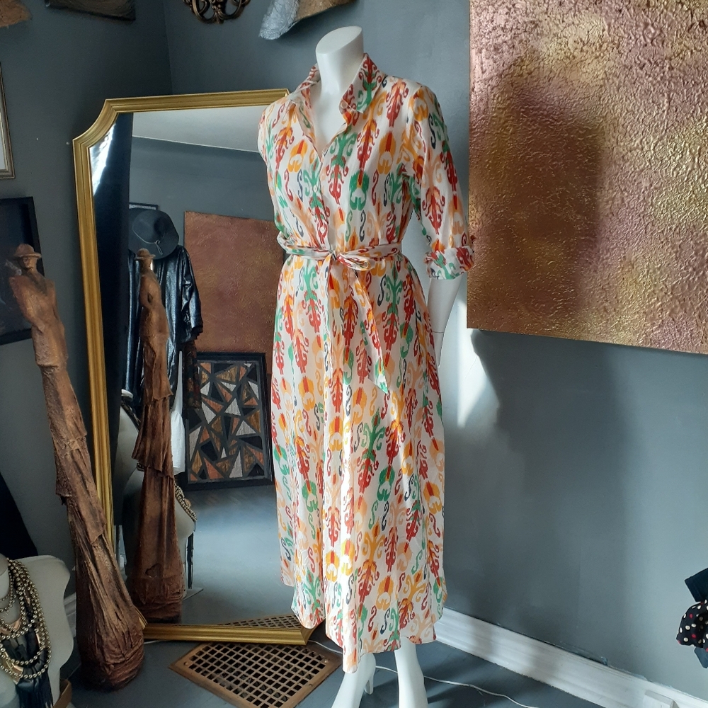 Zara 100% Cotton Midi Dress
